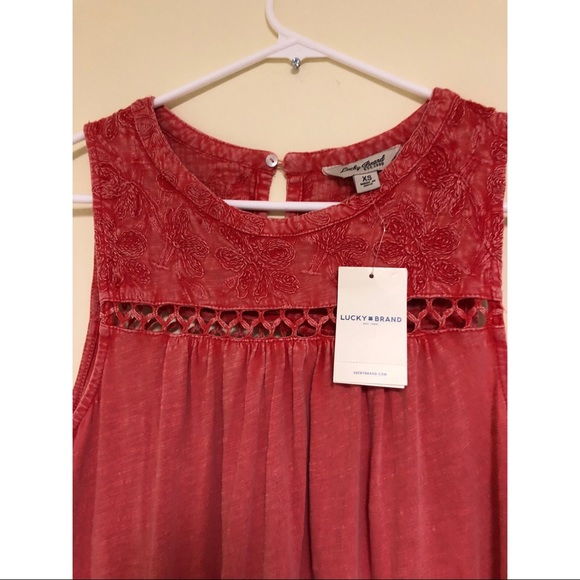 Lucky Brand NWT Red Coral Dress, XS! - Picture 2 of 5